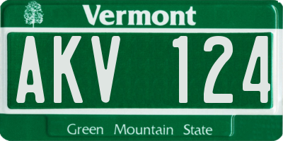 VT license plate AKV124
