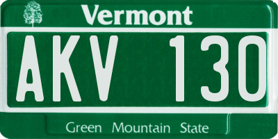 VT license plate AKV130