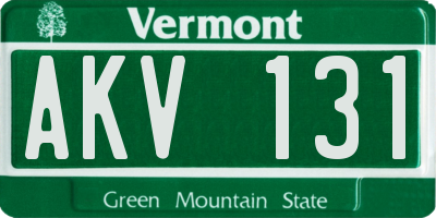 VT license plate AKV131