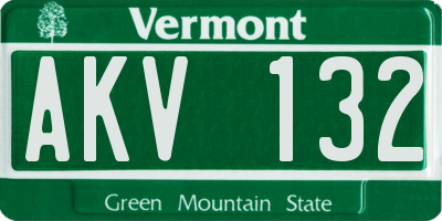 VT license plate AKV132