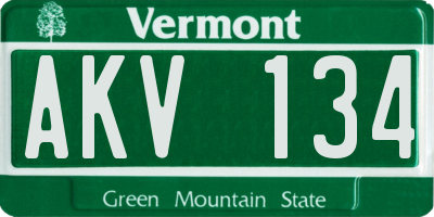VT license plate AKV134