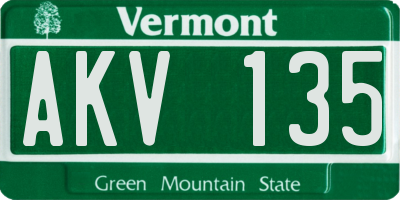 VT license plate AKV135