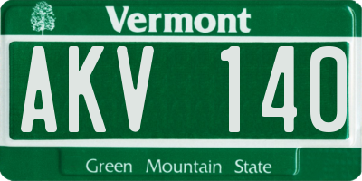VT license plate AKV140