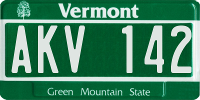 VT license plate AKV142
