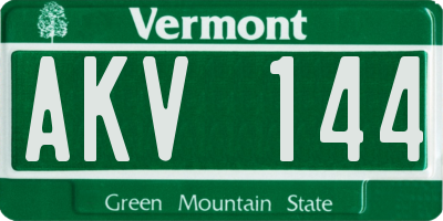 VT license plate AKV144