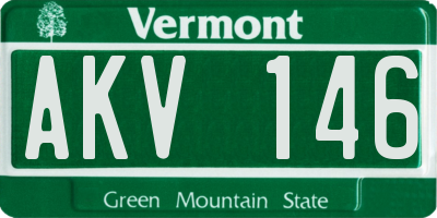 VT license plate AKV146