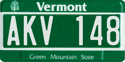 VT license plate AKV148