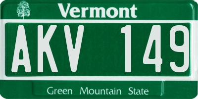 VT license plate AKV149