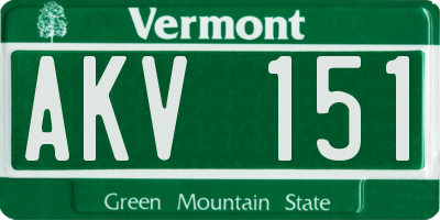 VT license plate AKV151