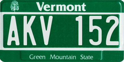 VT license plate AKV152