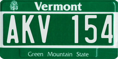 VT license plate AKV154