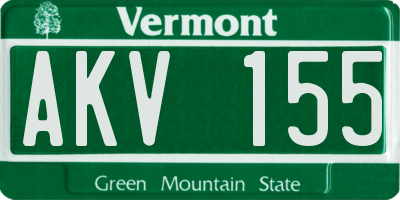 VT license plate AKV155