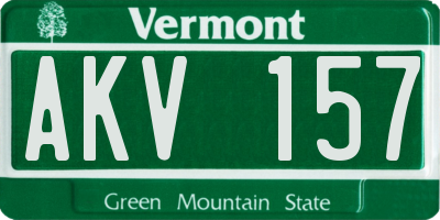 VT license plate AKV157