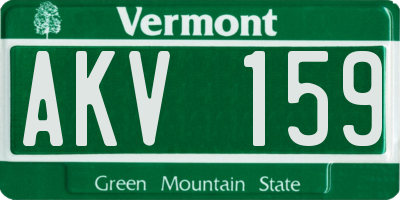 VT license plate AKV159