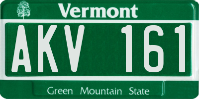 VT license plate AKV161