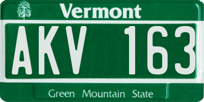 VT license plate AKV163