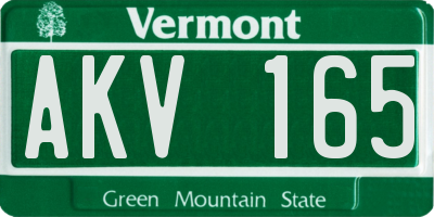 VT license plate AKV165
