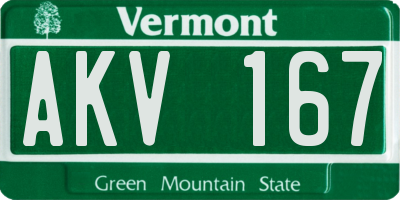 VT license plate AKV167