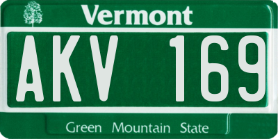 VT license plate AKV169