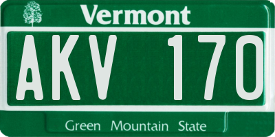 VT license plate AKV170