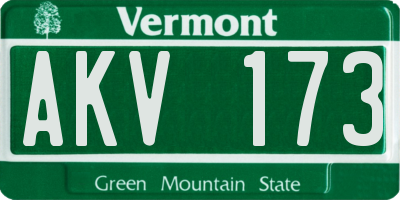VT license plate AKV173