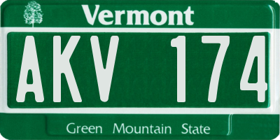 VT license plate AKV174