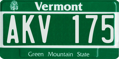 VT license plate AKV175