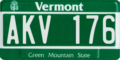 VT license plate AKV176
