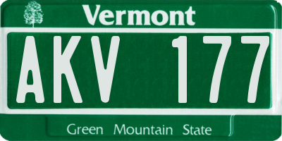 VT license plate AKV177