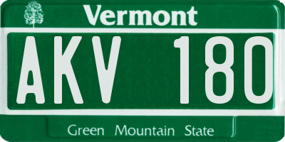 VT license plate AKV180