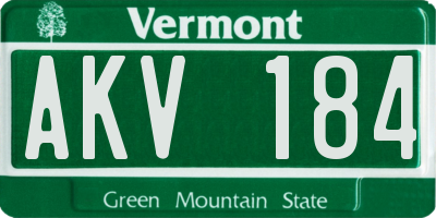VT license plate AKV184