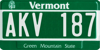 VT license plate AKV187