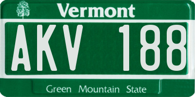 VT license plate AKV188