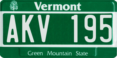 VT license plate AKV195