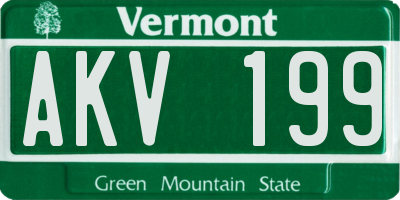 VT license plate AKV199