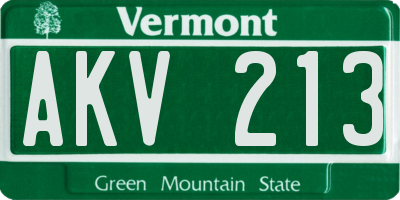 VT license plate AKV213