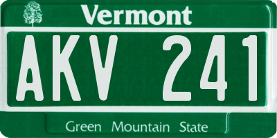 VT license plate AKV241