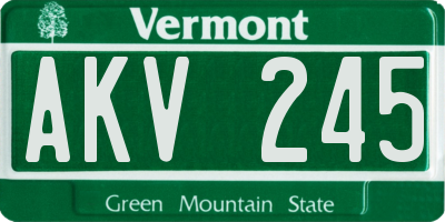 VT license plate AKV245