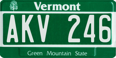 VT license plate AKV246