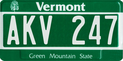 VT license plate AKV247