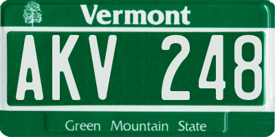 VT license plate AKV248