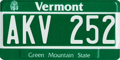 VT license plate AKV252