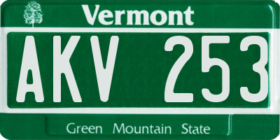 VT license plate AKV253