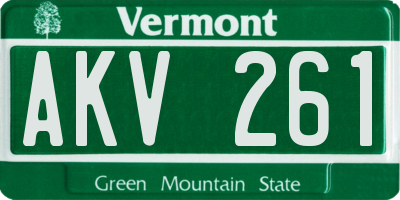 VT license plate AKV261