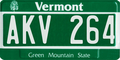 VT license plate AKV264