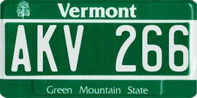 VT license plate AKV266