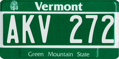 VT license plate AKV272