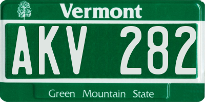 VT license plate AKV282
