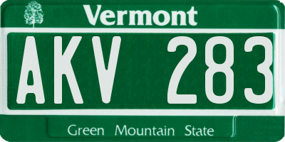VT license plate AKV283