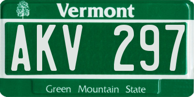 VT license plate AKV297